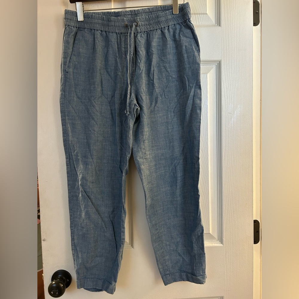 J.Crew Chambray Elastic Waist Pull-On Pants - Size 6